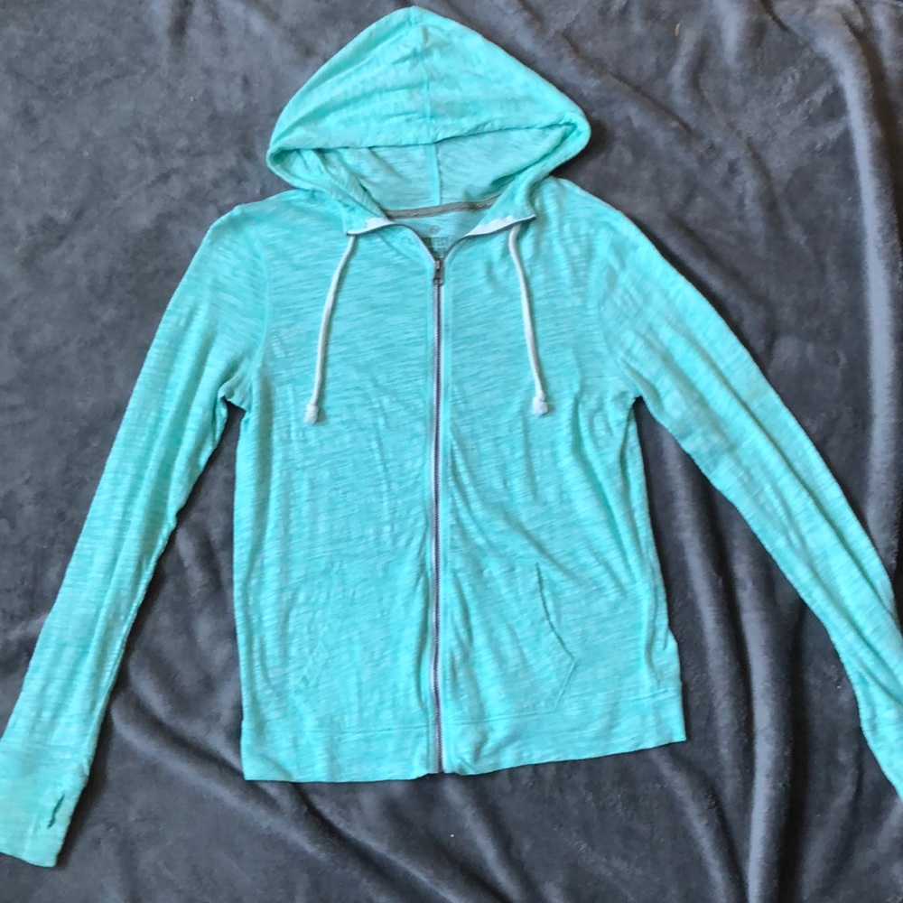 Thin, zip up, mint green, sweatshirt